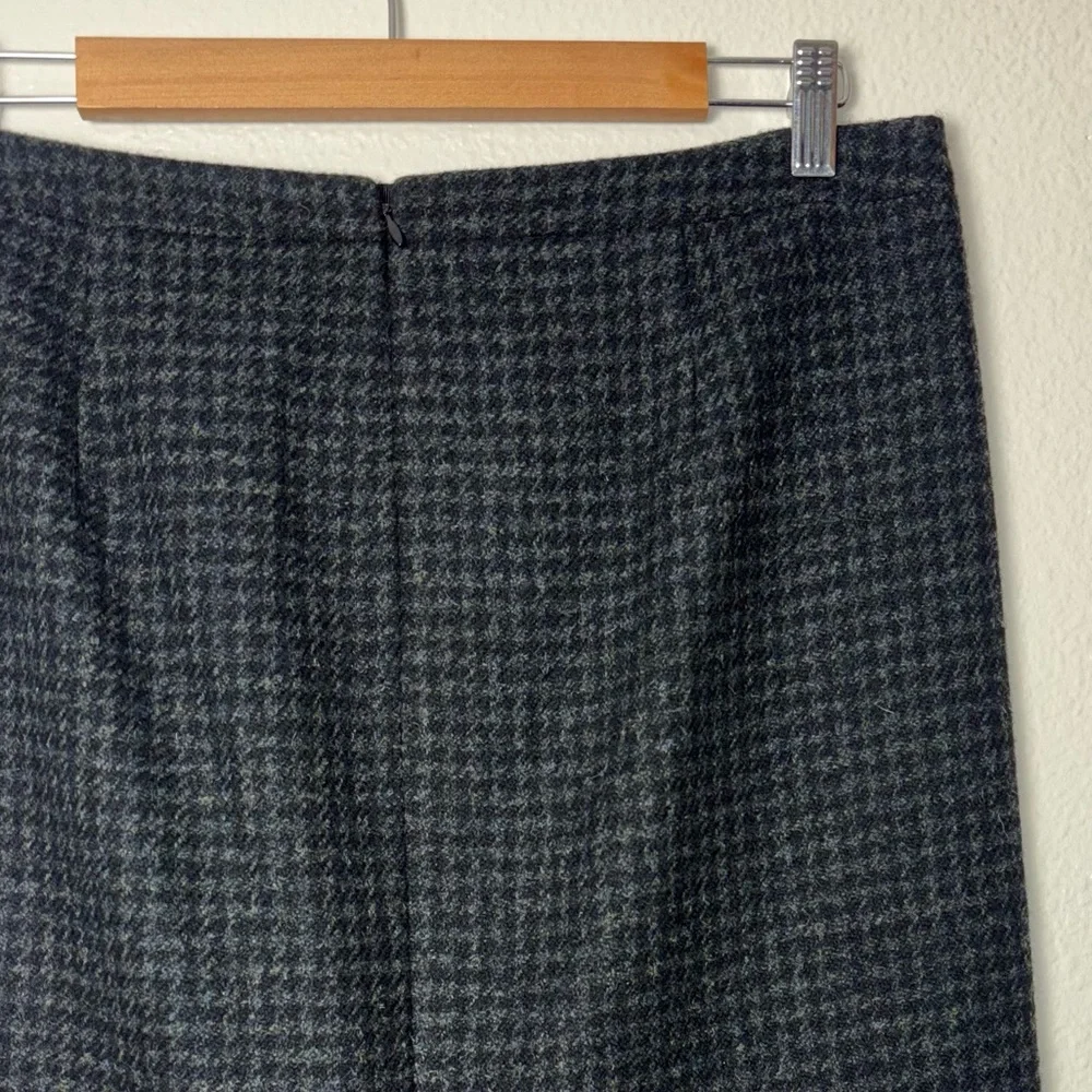 J. Crew Colorblock pencil skirt in houndstooth wool blend women's 8 Black & Gray